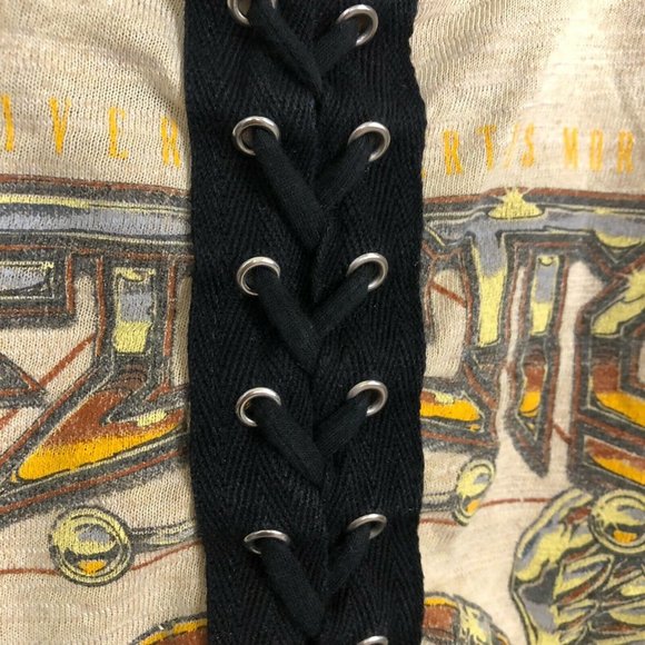 Affliction Graphic T-Shirt Women's XS Maryrs Of Death Metal Tour Tee Lace Front - Picture 7 of 11